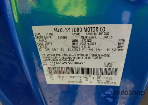 2010 Ford F-150 Stx/Xl from USA, damaged, VIN 1FTEX1CW7AFB06225